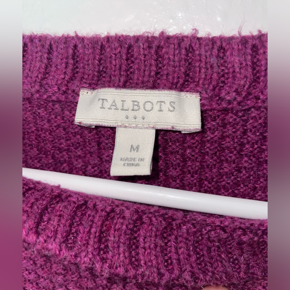 Talbots Magenta Sweater With Button Details - image 5